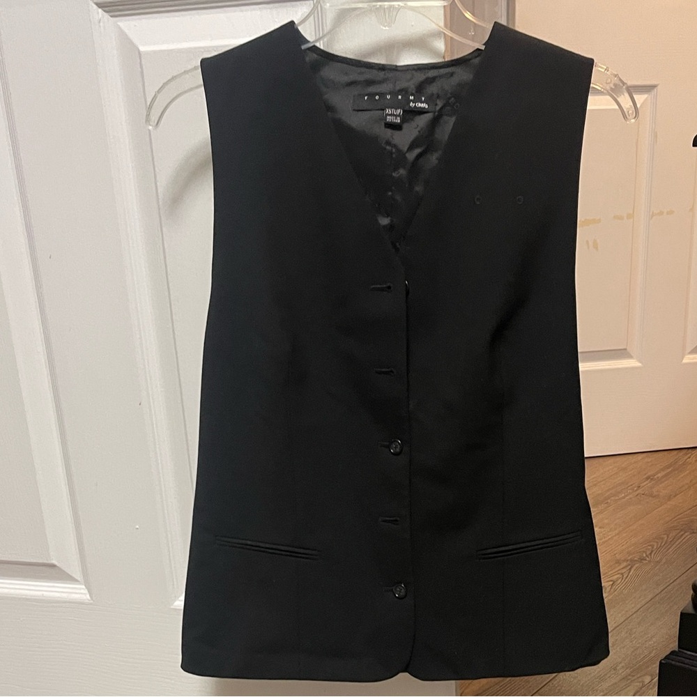Black Women's Tailored Vest Jacket
